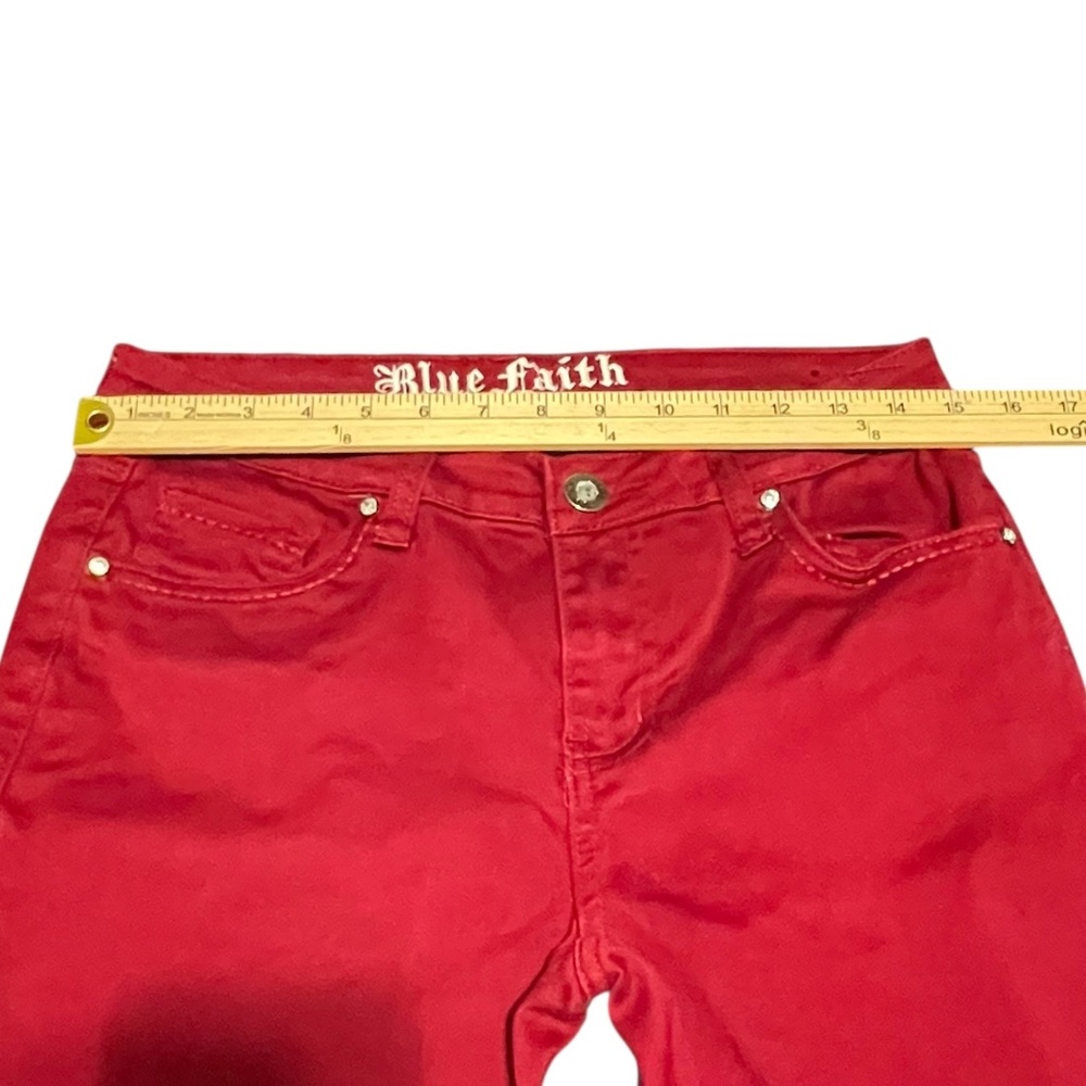 Blue Faith Red Skinny Stretch Jeans Size 10 - Picture 7 of 12